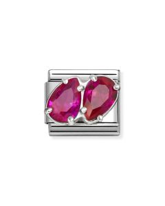 Nomination Composable Silver dwie czerwone cyrkonie 330329/11