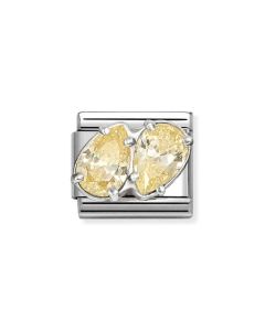 Nomination Composable Silver dwie żółte cyrkonie 330329/15