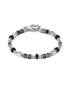 Bransoletka Nomination Italy Instinctstyle Infinity szary labradoryt i czarna lawa 027936/094