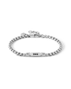 Bransoletka Nomination Italy Manvision Stones w kolorze srebrnym, czarne cyrkonie 133018/007