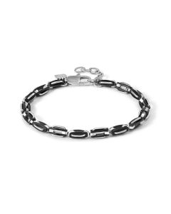 Bransoletka Nomination Italy Manvision Stones w kolorze srebrno - czarnym 133020/030