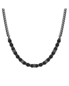 Naszyjnik Nomination Italy Manvision Stones w kolorze srebrnym czarny agat 133026/051