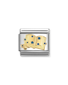 Nomination Composable Gold 18K książka z niebieskimi gwiazdkami 030285/85