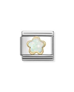 Nomination Composable Gold 18K kwiatek z białym opalem 030522/07