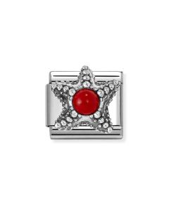 Nomination Composable Silver rozgwiazda z czerwonym koralem 330511/08