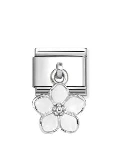 Nomination Composable Silver zawieszka kwiatek z białą emalią 331805/22