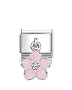 Nomination Composable Silver zawieszka kwiatek z różową emalią 331805/23