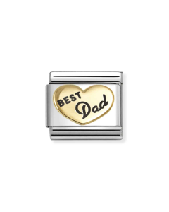 Nomination Composable Gold 18K serce z napisem najlepszy tata 030285/94