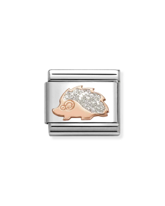 Nomination Composable Rose Gold 9K jeż ze srebrną brokatową emalią 430205/31