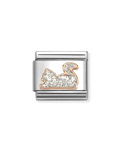 Nomination Composable Rose Gold 9K kot ze srebrną brokatową emalią 430205/33