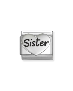 Nomination Composable Silver serce z napisem siostra 330114/20