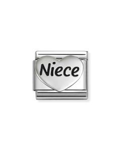 Nomination Composable Silver serce z napisem siostrzenica 330114/26