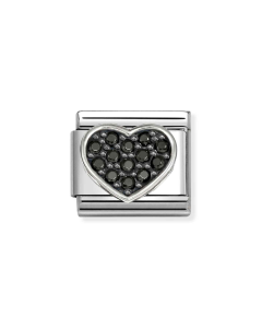 Nomination Composable Silver serce z czarnymi cyrkoniami 330322/27