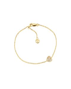 Bransoletka srebrna pozłacana Sif Jakobs Caro Creolo zerce białe cyrkonie SJ-B72358-CZ-YG