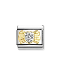 Nomination Composable Gold 18K kokarda z brokatowym sercem 030220/25