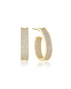 Kolczyki srebrne pozłacane Sif Jakobs Felline Concavo SJ-E2390-CZ-YG