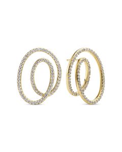 Kolczyki srebrne pozłacane Sif Jakobs Spirale Due Grande SJ-E2599-CZ-YG