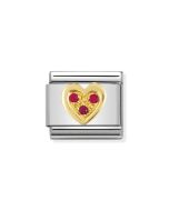Nomination Composable Gold 18K Serce z czerwonymi cyrkoniami 030311/12