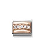 Composable Rose Gold bruzda z białymi cyrkoniami 430304/01