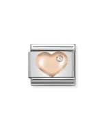 Composable Rose Gold serce z cyrkonią 430305/01