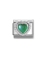 Nomination Composable Silver Zielony szklany kryształ 330606/004
