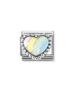 Nomination Composable Silver serce w kolorowe paski 330204/37
