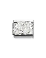 Nomination Composable Silver dwie białe cyrkonie 330329/09