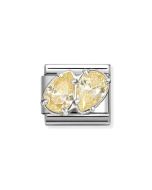 Nomination Composable Silver dwie żółte cyrkonie 330329/15