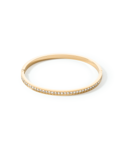 Bransoletka bangle Coeur de Lion złota z białymi cyrkoniami 0127/33-1816