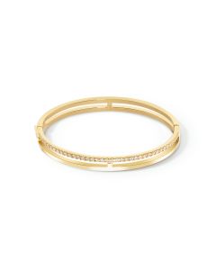 Bransoletka Coeur de Lion w kolorze złotym z białymi cyrkoniami 0136/32-1816