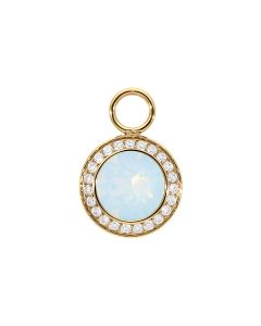 Zawieszka QUDO Tondo Deluxe white opal złota 100028/44-5404
