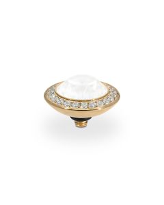 Wkręcany top QUDO Tondo Deluxe crystal electric white ignite złoty 100028/47-5401