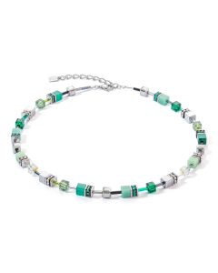 Naszyjnik GeoCUBE® Iconic srebrno-zielony 2838/10-0500