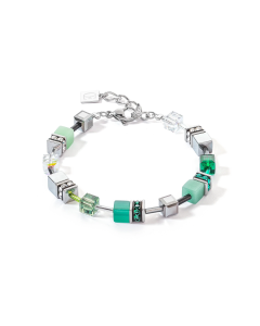 Naszyjnik GeoCUBE® Iconic srebrno-zielony 2838/10-0500