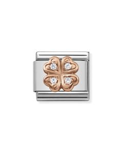 Composable Rose Gold koniczynka z białymi cyrkoniami 430302/04