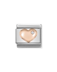Composable Rose Gold serce z cyrkonią 430305/01