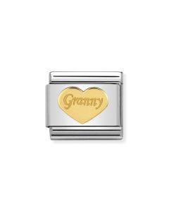 Nomination Composable Gold 18K Serce z napisem Granny (Babunia) 030162/39