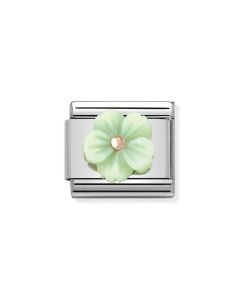 Composable Rose Gold Zielony kwiat masa perłowa 430510/10