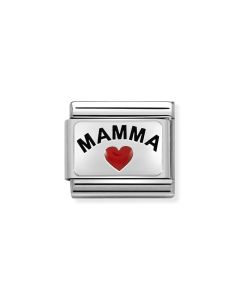Composable Silver Mama z czerwonym serduszkiem 330208/34