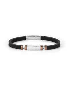 Bransoletka męska CITY Elegance Edition z czarnymi cyrkoniami 028806/028