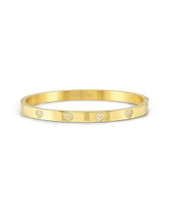 Bransoletka Nomination Italy Pretty bangles serca pozłacana z cyrkoniami 029503/006 17 cm