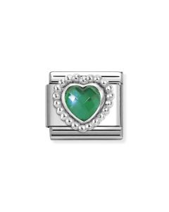 Nomination Composable Silver Zielony szklany kryształ 330606/004