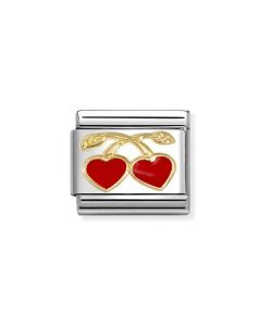 Nomination Composable Gold 18K czerwone serca wisienki 030207/55