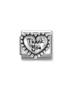 Nomination Composable Silver Serce z napisem Thank you - Dziękuję 330101/83