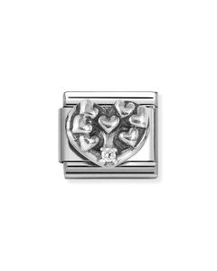 Nomination Composable Silver Serce z drzewem życia i białą cyrkonią 330311/20