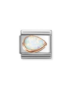 Nomination Composable Rose Gold 9K biały opal kropla - prawa 430514/07