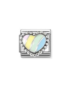 Nomination Composable Silver serce w kolorowe paski 330204/37