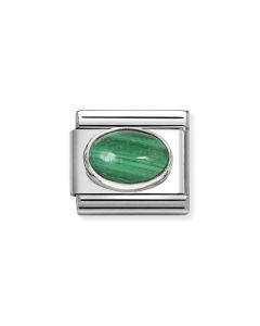 Nomination Composable Silver zielony malachit 330510/48