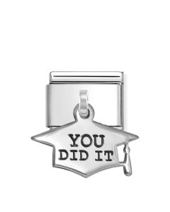 Nomination Composable Silver czapka absolwenta z napisem "You Did It" (Dokonałeś tego / Zrobiłeś to!) 331811/10