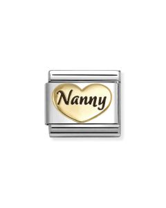Nomination Composable Gold 18K serce z napisem niania 030285/77